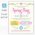 spring fling daddy daughter dance flyer set editable templates